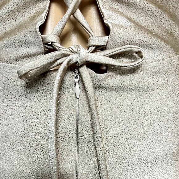 Jo + El Off Shoulder Gown Long Elegant Golden Party Evening Dress Womens Size M - Picture 10 of 16